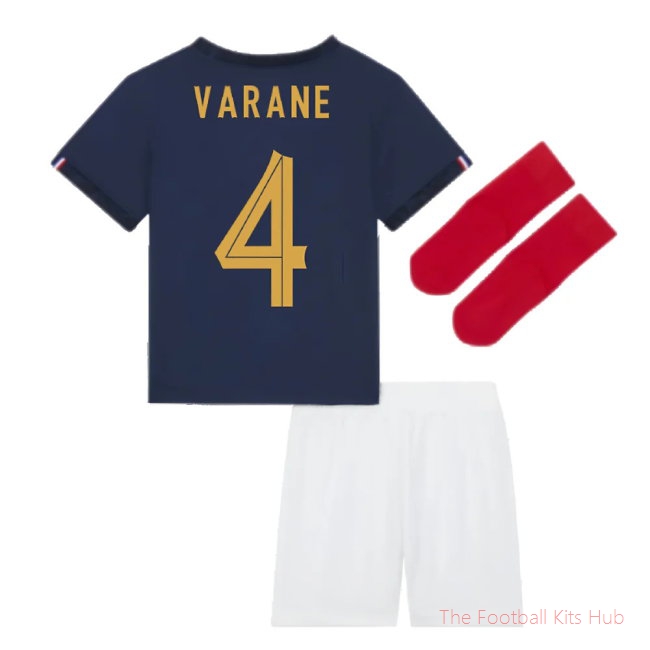 2022-2023 France Home Little Boys Mini Kit (Varane 4)-unisoccer store